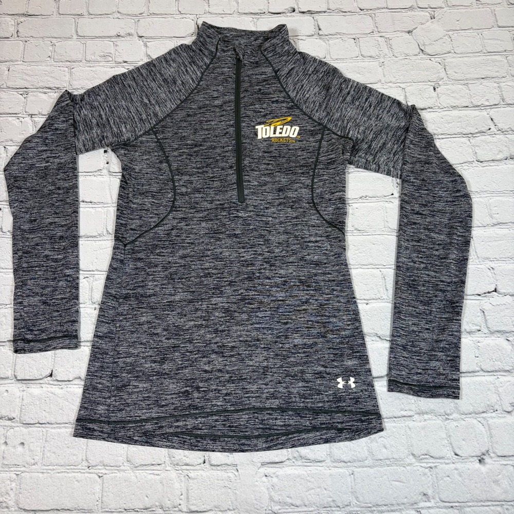 Under Armour Toledo Rockets HeatGear 1/4 Zip Pullover Gray Space Dye Womens XS